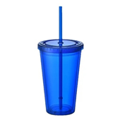 16 oz Double Wall Tumbler With Straw