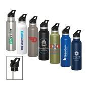 20 oz Stainless Steel Water Bottle w/Straw Lid