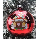 3 1/4" Promotional Glass Ornaments with Full Color Silk Prin