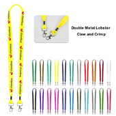 3/4" ADULT SIZE FULL COLOR FACE MASK LANYARD/ DOUBLE LOBSTER