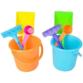 6" Beach Sand Buckets and Shovels