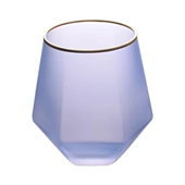 7oz-10oz Frosted Hexagon Glass cup with Gold Lid