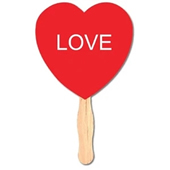 8" Heart Shape Hand Fan with Handle