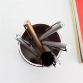 Aluminium alloy metal round pen holder office gifts