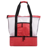 Beach Tote Bag with Insulated Can Cooler