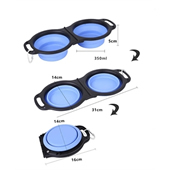 Collapsible Pet Double Bowls with Carabiner