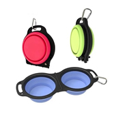Collapsible Pet Double Bowls with Carabiner