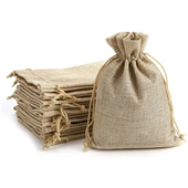 Custom Drawstring Linen Bag Jute Pouch