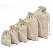 Custom Drawstring Linen Bag Jute Pouch