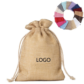 Custom Drawstring Linen Bag Jute Pouch