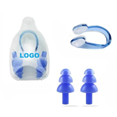 Custom logo silicone Swimming nose clip earplug set