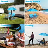 Double Portable Picnic Chair with Umbrella