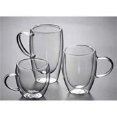 Double wall glass coffee cup