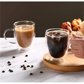 Double wall glass coffee cup