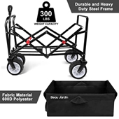 Folding Utility Wagon Collapsible Cart with Wheels