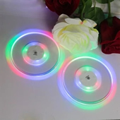 LED Luminous Cup Mat Coaster Acrylic Light Pack of 2pcs