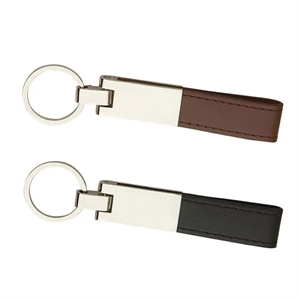 Leather And Silver Keyring