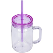 Mason Jar Tumbler Mugs with Lids & Straws