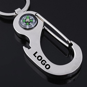Metal Carabiner Key Chain with Compass