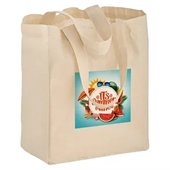 Natural canvas tote shopping bag