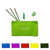 Non-Woven Pencil Pouch Zipper Closed