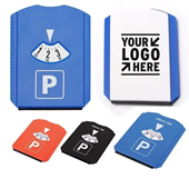 Parking time card with ice scraper