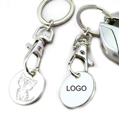 Partable shopping cart token keychain