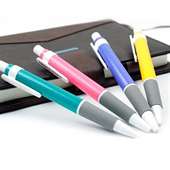 Pen with rubber sleeve