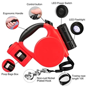 Pet Auto Stretch Traction Leash with Flashlight