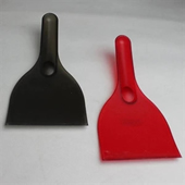 Plastic hand ice scraper for automobile window cleaning