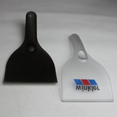 Plastic hand ice scraper for automobile window cleaning