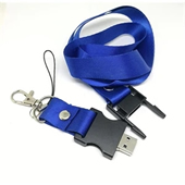 Polyester Detachable 3/4" Lanyard with USB Flash Drive/8G/16