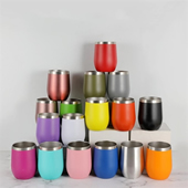 Powder Coated Stainless Steel 12 oz Wine Glass Tumbler
