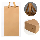 Reusable Kraft Paper Wine Gift Bags With Handles