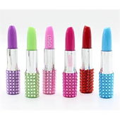 Rhinestone Crystal Lipstick Shape Ballpoint Pen