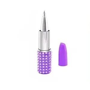 Rhinestone Crystal Lipstick Shape Ballpoint Pen