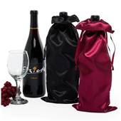 Satin Wine Draw string Bags