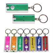 Slim rectangular flash light with swivel key chain