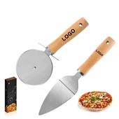 Stainless Steel Pizza Cutter & Server Set