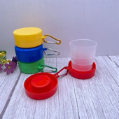 Translucent Plastic Collapsible Cup With Carabiner