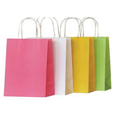 White Kraft Paper Handle Shopping Bags